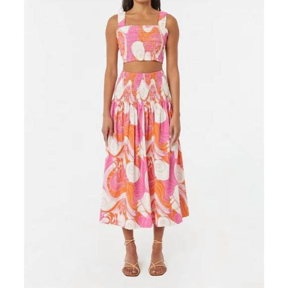 NEW RHODE tanya top in pink deco surf - Picture 1 of 5